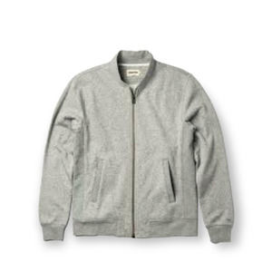 Taylor Stitch Grey Full Front Zip Sweatshirt Bomber Jacket, size S